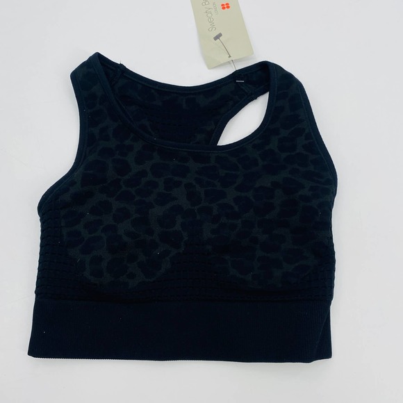 Sweaty Betty Stamina Sports Bra Grey Leopard Black Camouflage Size XS NWT - Picture 9 of 11